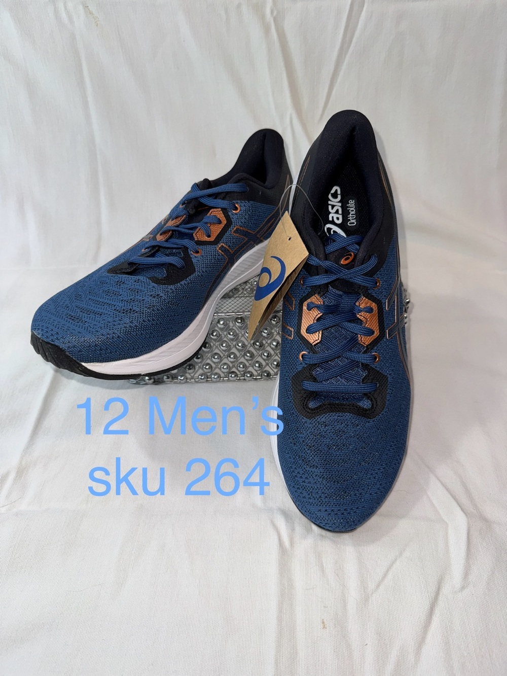 ASICS Men's 12 Grand Shark/Pure Bronze accents EZ Ride Running Shoes